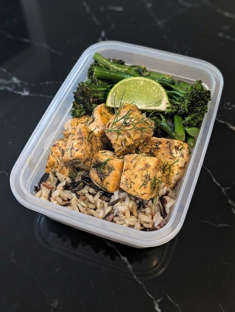Wild Rice Salmon with Tzatziki Sauce